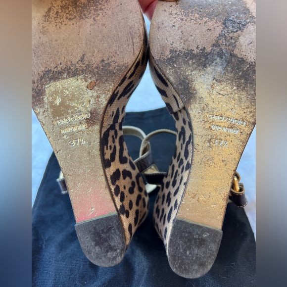 Dolce and Gabbana vintage linen  animal print platform sandals. - Picture 2 of 11